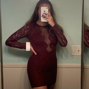 TOBI maroon bodycon dress
